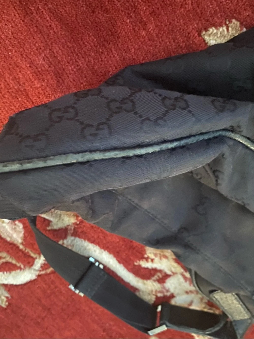 Gucci Black Monogram Messenger Bag